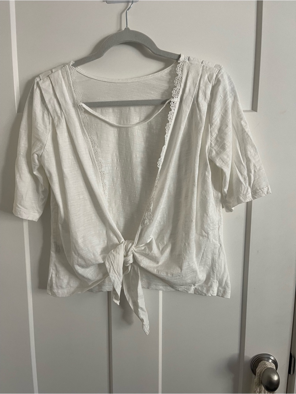 Easy Clothes Women's White Short-Sleeve Square-Neck Top